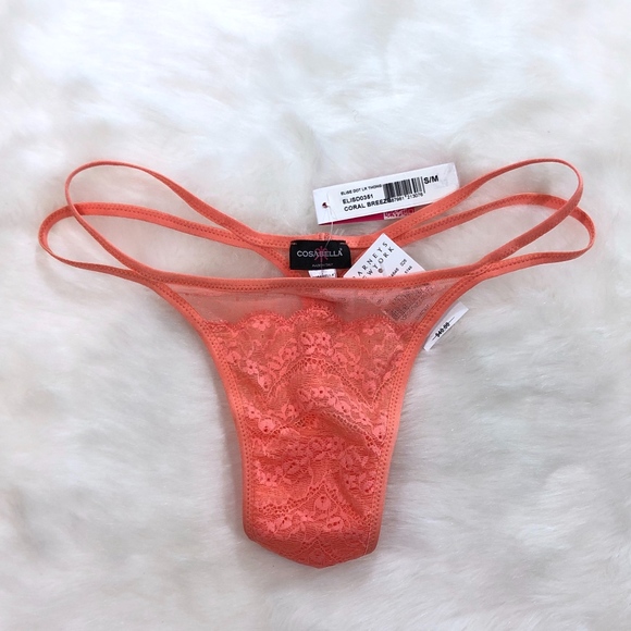 Cosabella Other - {COSABELLA} NWT Coral Lace Elise Thong Panties S/M